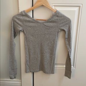 Everlane white double vneck fitted top.